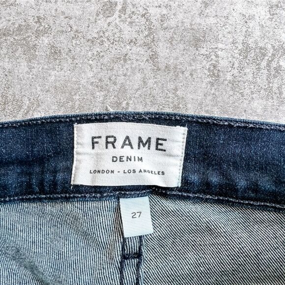 Frame Ali High Rise Skinny Split Ankle Dark Wash Jean Size 27 - Picture 6 of 9